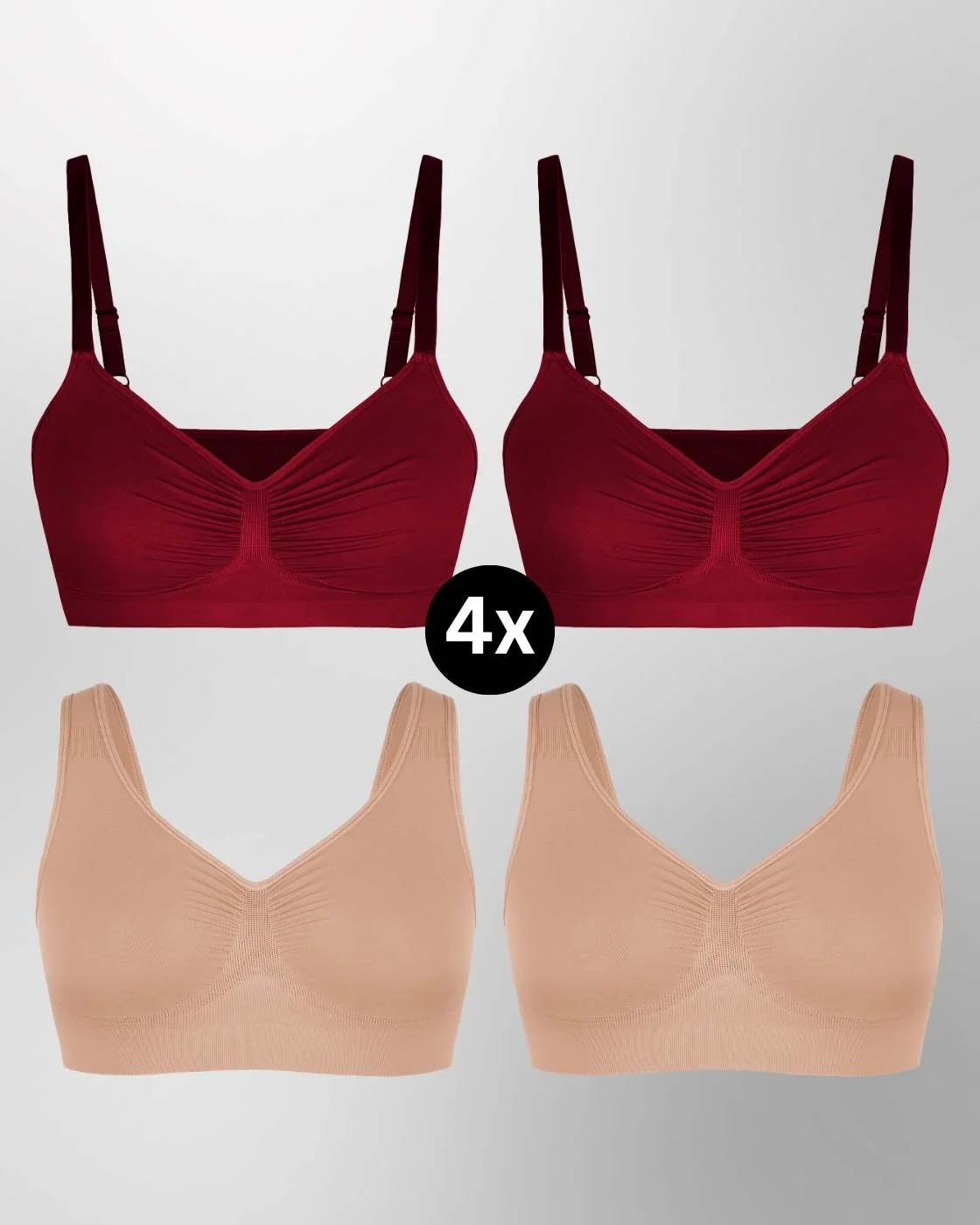 InvisiBra "Soft" 1.0 & 2.0 - Bügellose BHs zum Reinschlüpfen - 4er Set - Image 24