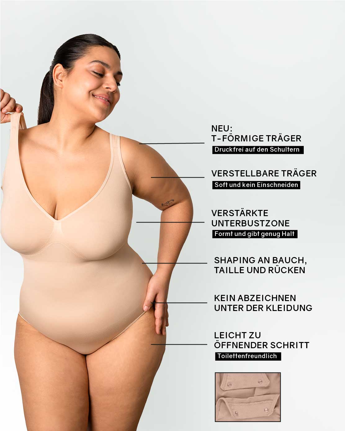 PREMIUM InvisiShape - Shaping Body Panty mit extra breiten Trägern - Image 6