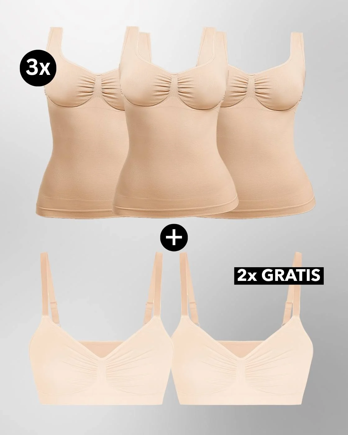 PREMIUM InvisiShape - Top mit breiten Trägern & InvisiBra "Soft" 1.0 - 5er Set - Image 19
